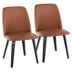Kirkland's Home Dining Chairs-Faux Leather Wood Dining Chairs, Set Of 2