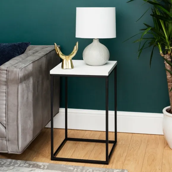 Kirkland's Home Accent & End Tables-Faux Marble Open Frame Side Table