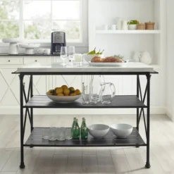 Kirkland's Home Kitchen Islands & Bar Carts-Faux Marble Top 3-Tier Melody Kitchen Island