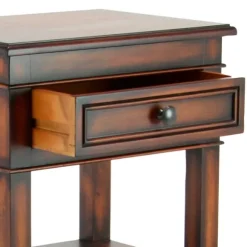 Kirkland's Home Accent & End Tables-Fir Wood Tiered Side Table