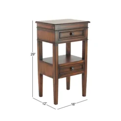 Kirkland's Home Accent & End Tables-Fir Wood Tiered Side Table