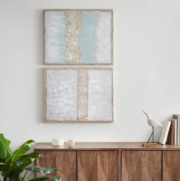 Kirkland's Home Canvas Art-Flatland Glitter Canvas Art Prints, Set Of 2