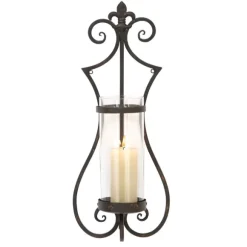 Kirkland's Home Sconces-Fleur Distressed Black Iron Sconce, 25 In.
