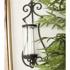Kirkland's Home Sconces-Fleur Distressed Black Iron Sconce, 25 In.