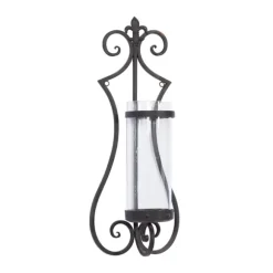 Kirkland's Home Sconces-Fleur Distressed Black Iron Sconce, 25 In.