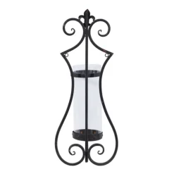 Kirkland's Home Sconces-Fleur Distressed Black Iron Sconce, 25 In.