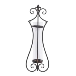 Kirkland's Home Sconces-Fleur Distressed Black Iron Sconce, 31 In.