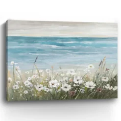 Kirkland's Home Canvas Art-Floral Beach Giclee Canvas Art Print, 48X36 In.