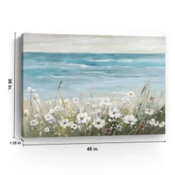 Kirkland's Home Canvas Art-Floral Beach Giclee Canvas Art Print, 48X36 In.