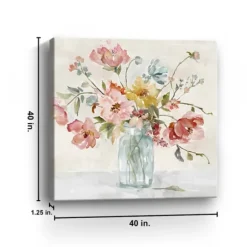 Kirkland's Home Canvas Art-Floral In Transparent Bottle Canvas Art Print