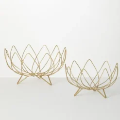 Kirkland's Home Decorative Bowls & Jars-Floral Metal Wire Bowls, Set Of 2