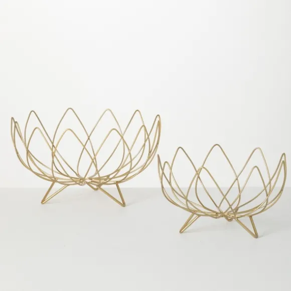 Kirkland's Home Decorative Bowls & Jars-Floral Metal Wire Bowls, Set Of 2