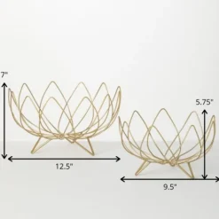 Kirkland's Home Decorative Bowls & Jars-Floral Metal Wire Bowls, Set Of 2