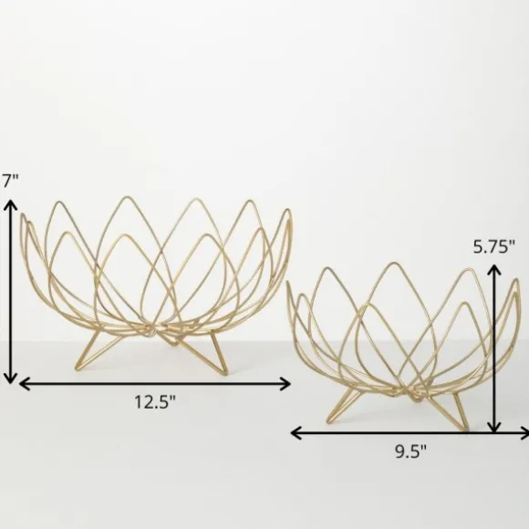 Kirkland's Home Decorative Bowls & Jars-Floral Metal Wire Bowls, Set Of 2