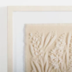 Kirkland's Home Framed Art-Floral On Glass And Natural Linen Framed Art Print