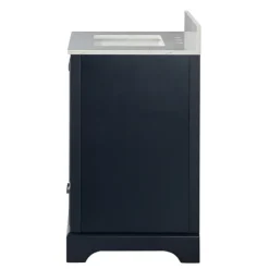 Kirkland's Home Bathroom Furniture-Florence Navy Wood Backsplash Sink Vanity