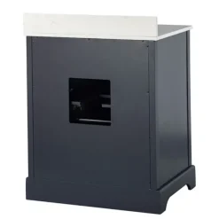 Kirkland's Home Bathroom Furniture-Florence Navy Wood Backsplash Sink Vanity