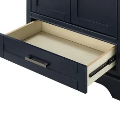 Kirkland's Home Bathroom Furniture-Florence Navy Wood Backsplash Sink Vanity