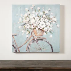 Kirkland's Home Canvas Art-Flower Basket On Bike Canvas Art Print