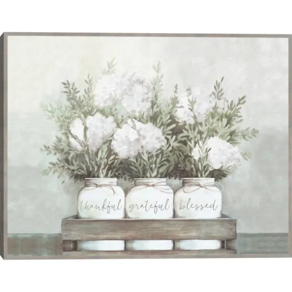 Kirkland's Home Canvas Art-Flower Jars Framed Canvas Art Print