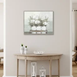 Kirkland's Home Canvas Art-Flower Jars Framed Canvas Art Print