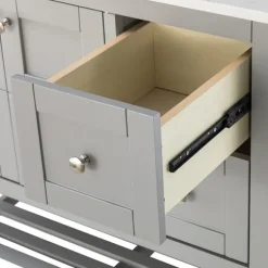 Kirkland's Home Bathroom Furniture-Foster Wood Backsplash Sink Vanity