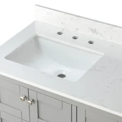 Kirkland's Home Bathroom Furniture-Foster Wood Backsplash Sink Vanity