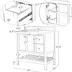 Kirkland's Home Bathroom Furniture-Foster Wood Backsplash Sink Vanity