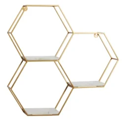 Kirkland's Home Shelves-Frame Marble Honeycomb Wall Shelf