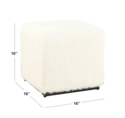 Kirkland's Home Benches & Ottomans-Fur Cube Ottoman