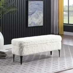 Kirkland's Home Benches & Ottomans-Fur Storage Bench