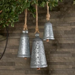 Kirkland's Home Decorative Accents-Galvanized Iron Hanging Bells, Set Of 3