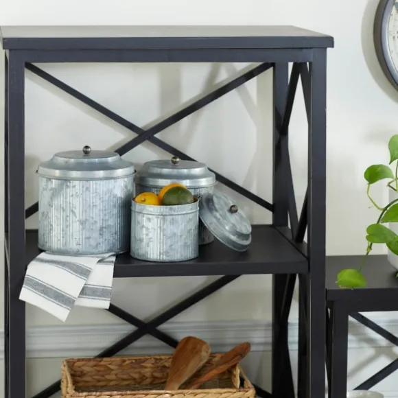 Kirkland's Home Decorative Bowls & Jars-Galvanized Metal 3-Pc. Decorative Jar Set