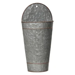 Kirkland's Home Wall Storage-Galvanized Metal Ribbed Wall Pocket
