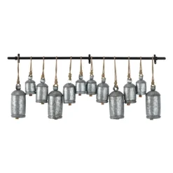 Kirkland's Home Decorative Accents-Galvanized Round Bells Wall Plaque