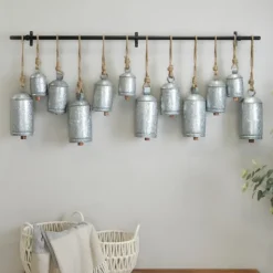 Kirkland's Home Decorative Accents-Galvanized Round Bells Wall Plaque