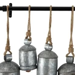 Kirkland's Home Decorative Accents-Galvanized Round Bells Wall Plaque