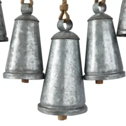 Kirkland's Home Decorative Accents-Galvanized Triangle Bells Wall Plaque