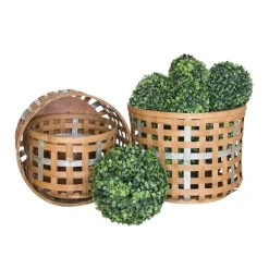 Kirkland's Home Baskets & Boxes-Galvanized Woven Wicker Baskets, Set Of 3