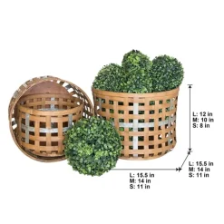Kirkland's Home Baskets & Boxes-Galvanized Woven Wicker Baskets, Set Of 3