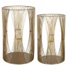 Kirkland's Home Candle Holders-Geometric Metal Hurricanes, Set Of 2