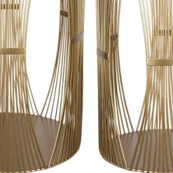 Kirkland's Home Candle Holders-Geometric Metal Hurricanes, Set Of 2