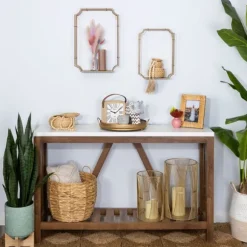 Kirkland's Home Candle Holders-Geometric Metal Hurricanes, Set Of 2