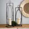 Kirkland's Home Sconces-Geometric Oval 2-Pc. Hurricane Sconce Set