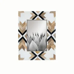 Kirkland's Home Picture Frames-Geometric Pattern Wood Picture Frame, 4X6