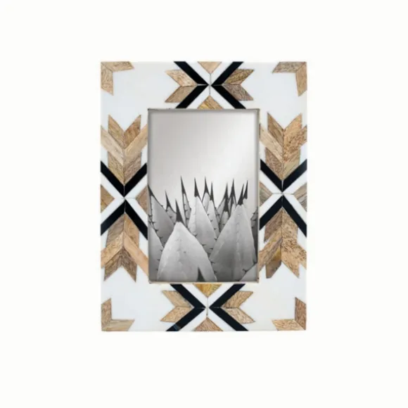 Kirkland's Home Picture Frames-Geometric Pattern Wood Picture Frame, 4X6