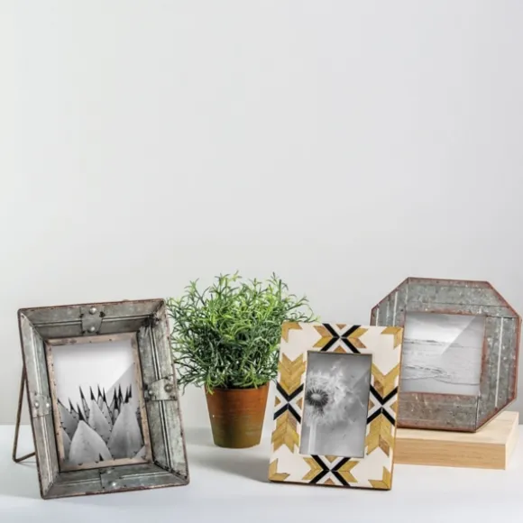 Kirkland's Home Picture Frames-Geometric Pattern Wood Picture Frame, 4X6