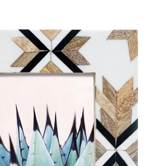 Kirkland's Home Picture Frames-Geometric Pattern Wood Picture Frame, 4X6