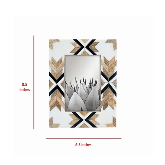 Kirkland's Home Picture Frames-Geometric Pattern Wood Picture Frame, 4X6