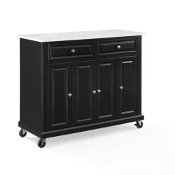 Kirkland's Home Kitchen Islands & Bar Carts-Gia Black And White Marble Kitchen Island